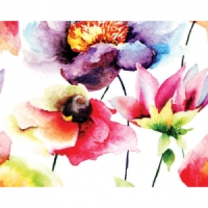 ohpopsi Watercolour Flowers Wall Mural - L 3m (W) x 2.4m (H)