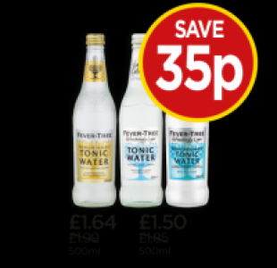 Budgens  Fever Tree Indian/Light/Light Mediterranean Tonic Water, Was