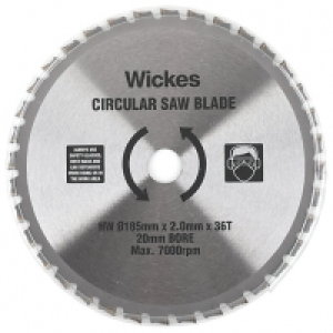 Wickes 36 Teeth Universal Wood Circular Saw Blade - 185 X 20
