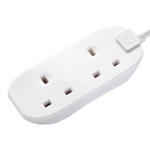 Masterplug 2 Socket Extension Lead - White 3m 13A