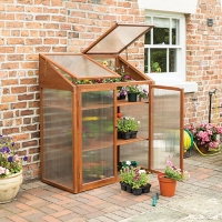 Wickes  Rowlinson 4 x 2 ft Small Brown Wooden Mini Greenhouse with P