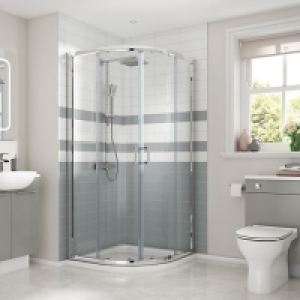 Wickes 900 X 900mm - Quadrant Semi Frameless Sliding Shower