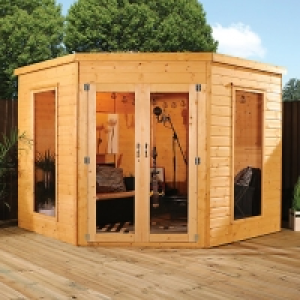 Wickes  Mercia 8 x 8 ft Contemporary Corner Summerhouse with Glazed 