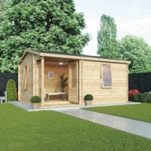 Mercia 5m x 4m 34mm Log Thickness Single Glazed Veranda Home