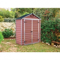 Wickes  Palram 6 x 3 ft Back to Wall Amber Double Door Plastic Shed 
