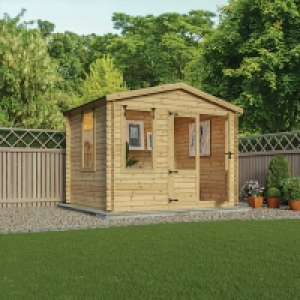Mercia 2.6m x 3.3m 19mm Log Thickness Log Cabin with Assembl