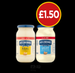 Hellmanns Mayonnaise Real, Light £1.50