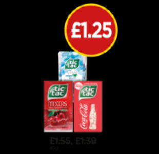 Budgens  Tic Tac 100 Mix Cherry Cola, Mint Rush, Coca Cola