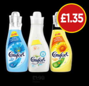 Comfort Fabric Conditioner, Blue Skies, Pure, Sunshine £1.35