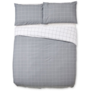 Aldi  Grey Non-Iron Double Duvet Set