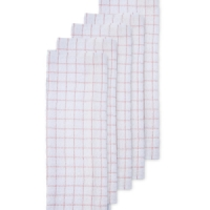 Pink Cotton Terry Tea Towel 5 Pack