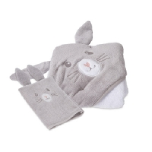 Rabbit Hooded Baby Towel & Wash Mitt