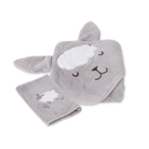 Sheep Hooded Baby Towel & Wash Mitt