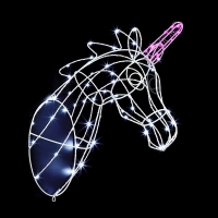 QDStores  LED White & Pink Wall Mounted Light Up 3D Unicorn Mains 47cm