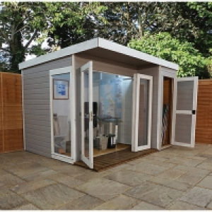 Wickes  Mercia 10 x 8 ft Large Room Garden Office with Side Shed & B