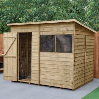 Wickes  Forest Garden 8 x 6 ft Pent Overlap Pressure Treated Shed wi