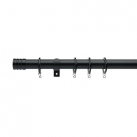Wickes  Universal Extendable Curtain Pole with Stud Finials - Black 