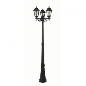 Coast Bianca Tall Post Lantern Black - 3 x 60W