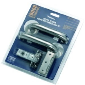 Canberra round rose Latch set S/Steel