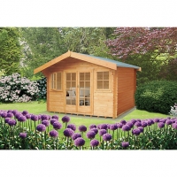 Wickes  Shire 12 x 12 ft Clipstone Double Door Log Cabin with Assemb
