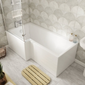 Wickes Veroli L Shaped Left Hand Shower Bath - 1700 x 850mm £210.00