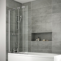 Wickes  Wickes Semi Framed Four Fold Bath/Shower Screen - 1500 x 845