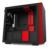 Overclockers Nzxt NZXT H210 Mini-ITX Gaming Case - Black/Red Tempered Glass