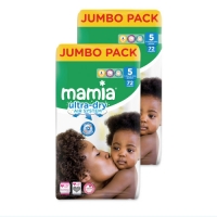 Aldi  Mamia Junior Size 5 2 x 72 Pack
