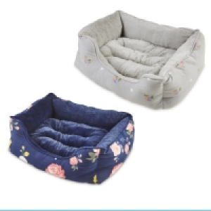 XL Floral Plush Dog Bed