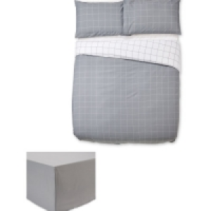 Aldi  Grey Double Duvet Set & Sheet