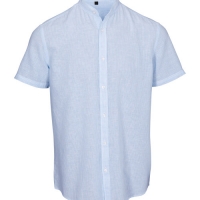 Aldi  Light Blue Mens Linen Blend Shirt