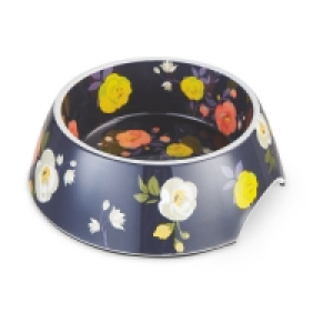 Medium Navy Floral Pet Bowl