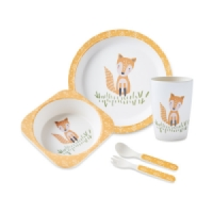 Childrens Fox Bamboo Dinner Set