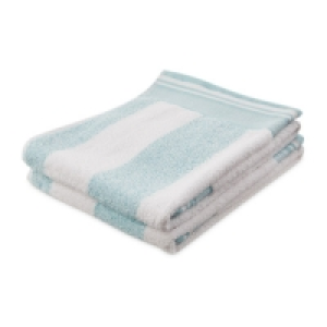 Aldi  Aqua Stripe Hand Towel 2 Pack