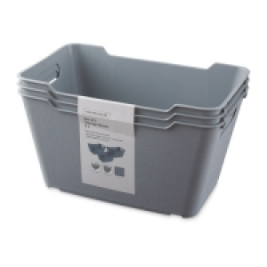 Grey 6L Storage Box 3 Pack