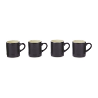 Aldi  Black Stoneware Espresso Mugs 4 Pack