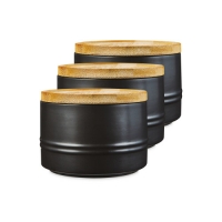 Aldi  Small Black Kitchen Canister 3 Pack