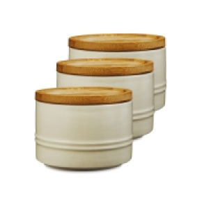 Aldi  Small Cream Kitchen Canister 3 Pack