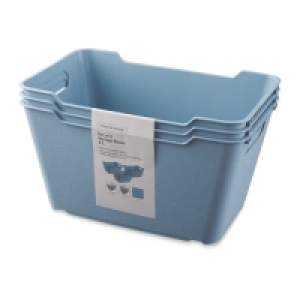 Blue 6L Storage Box 3 Pack
