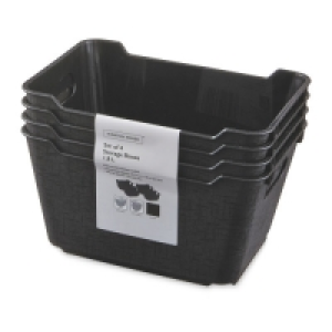 Aldi  Black Matt 1.8L Storage Box 4 Pack