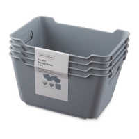Aldi  Grey 1.8L Storage Box 4 Pack