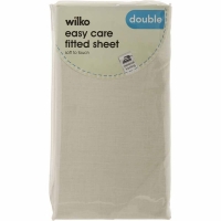 Wilko  Wilko Easy Care Cream Double Fitted Sheet