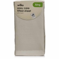 Wilko  Wilko Easy Care Cream King Size Fitted Sheet
