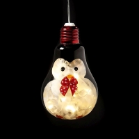 QDStores  10 LED White Indoor Hanging Bulb Penguin Decoration Battery 