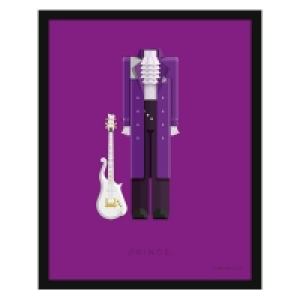 QDStores  Music Legends Prince Suit Framed Print Wall Art 14 x 11 Inch