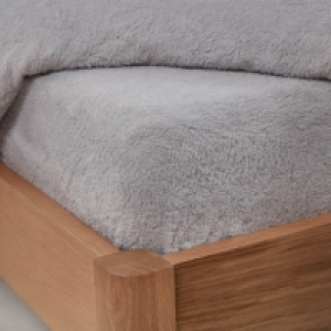 Teddy Fitted Sheet Grey Double