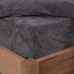 Teddy Fitted Sheet Charcoal Double