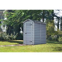 Wickes  Palram 4 x 6 ft Small Grey Plastic Apex Shed with Skylight R