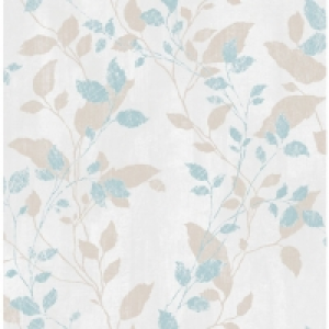 Wickes  Boutique Vermeil Leaf Duck Egg Blue Decorative Wallpaper - 1
