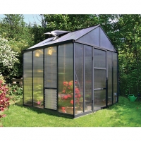Wickes  Palram 8 x 8 ft Glory Anthracite Aluminium Apex Greenhouse w